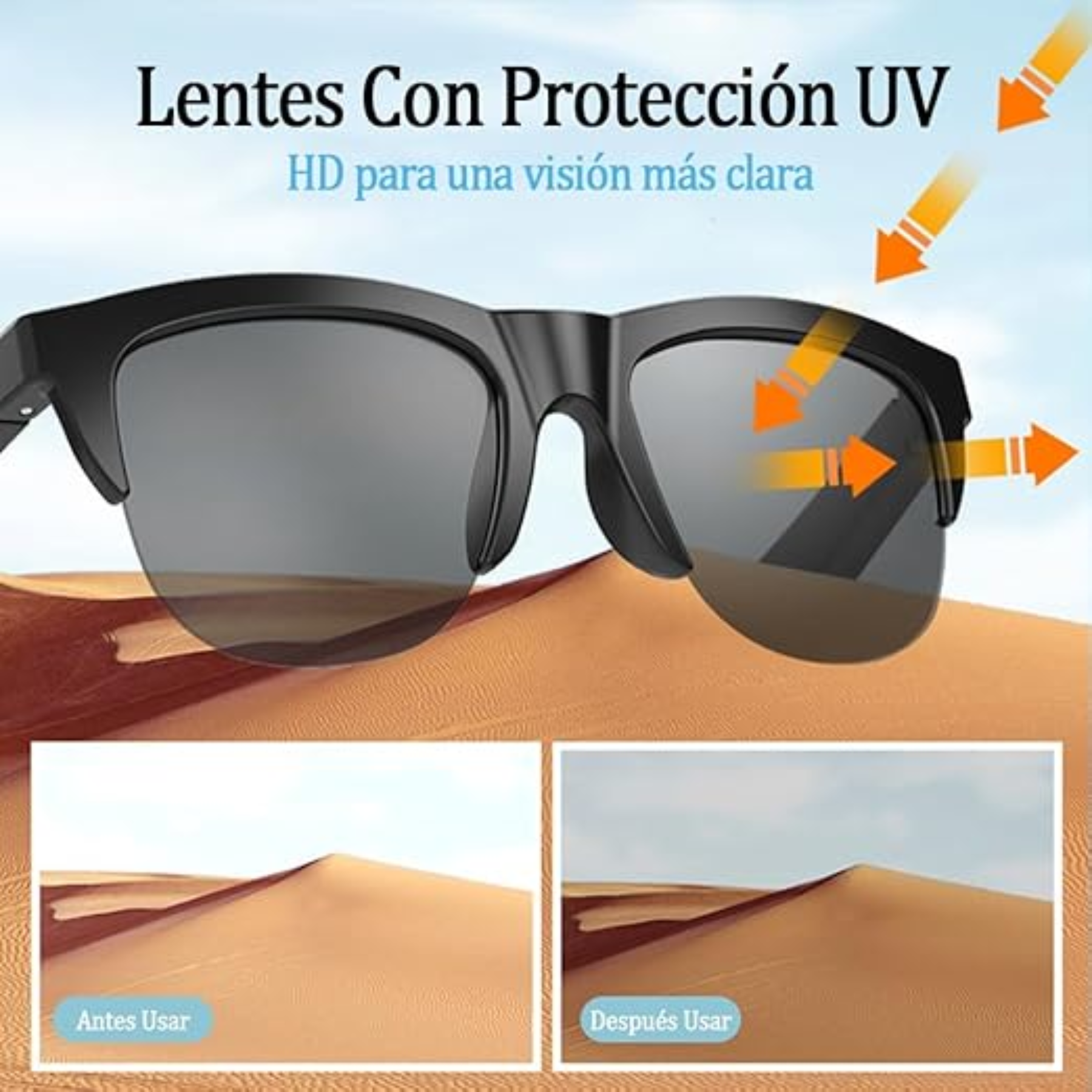 Gafas Inteligentes Bluetooth Microfono